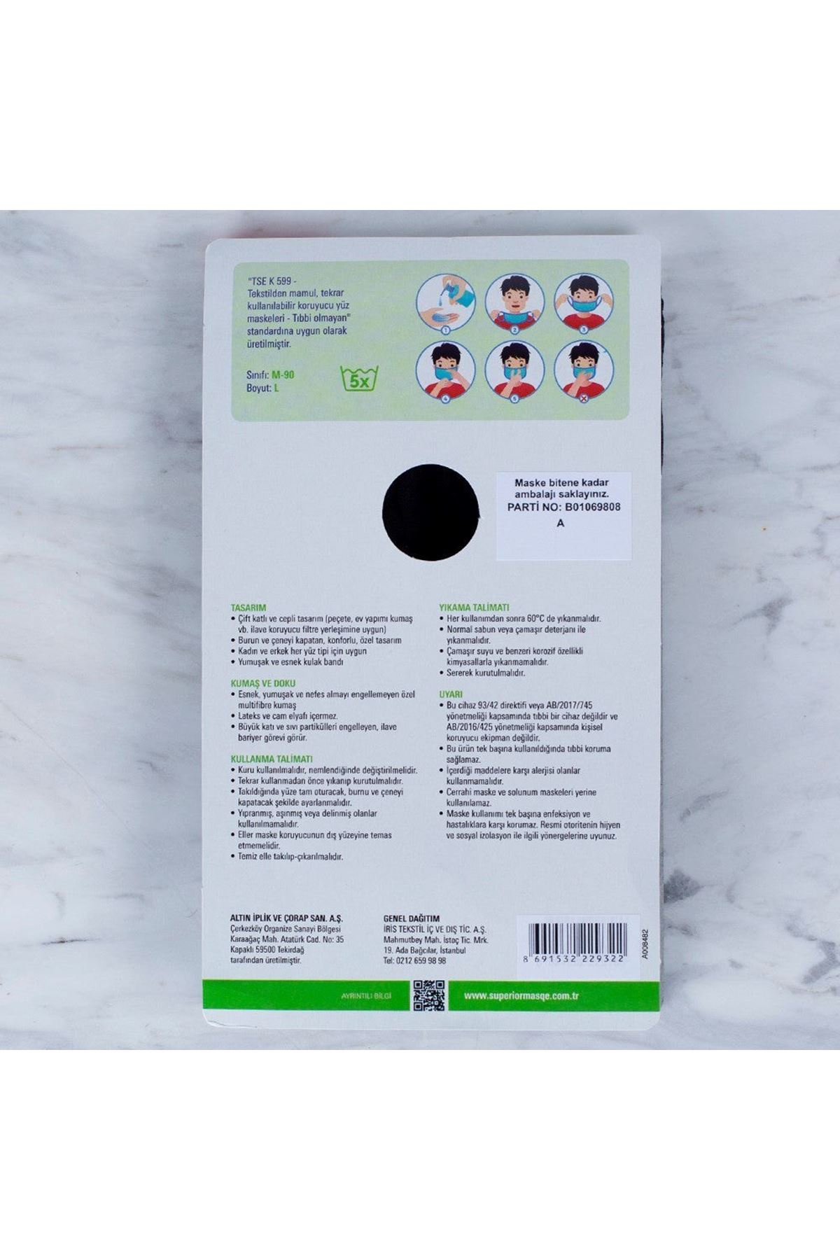 Loren 3 Adet Yıkanabilir Maske