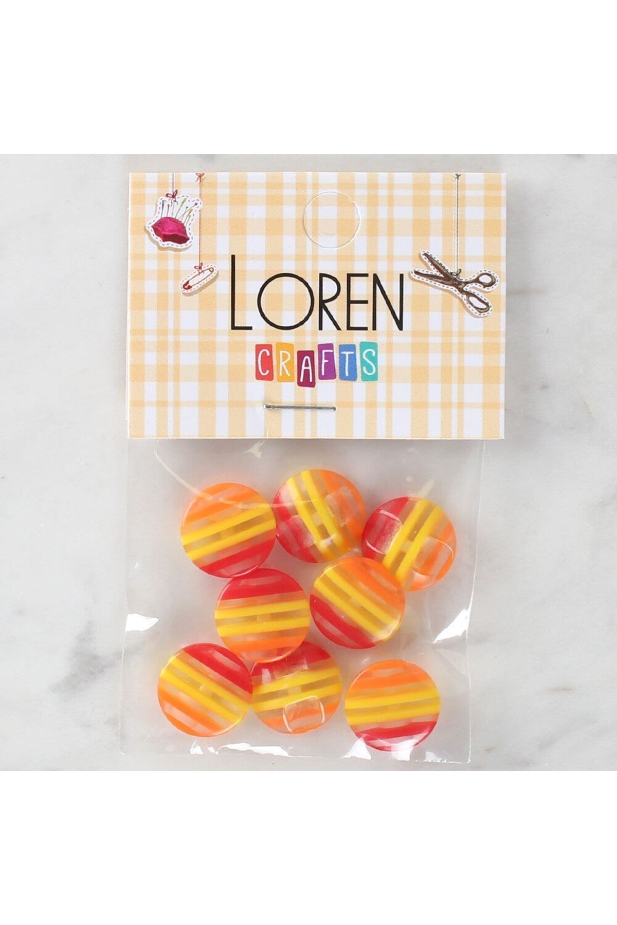 Loren Crafts 8'li Desenli Düğme - 1102