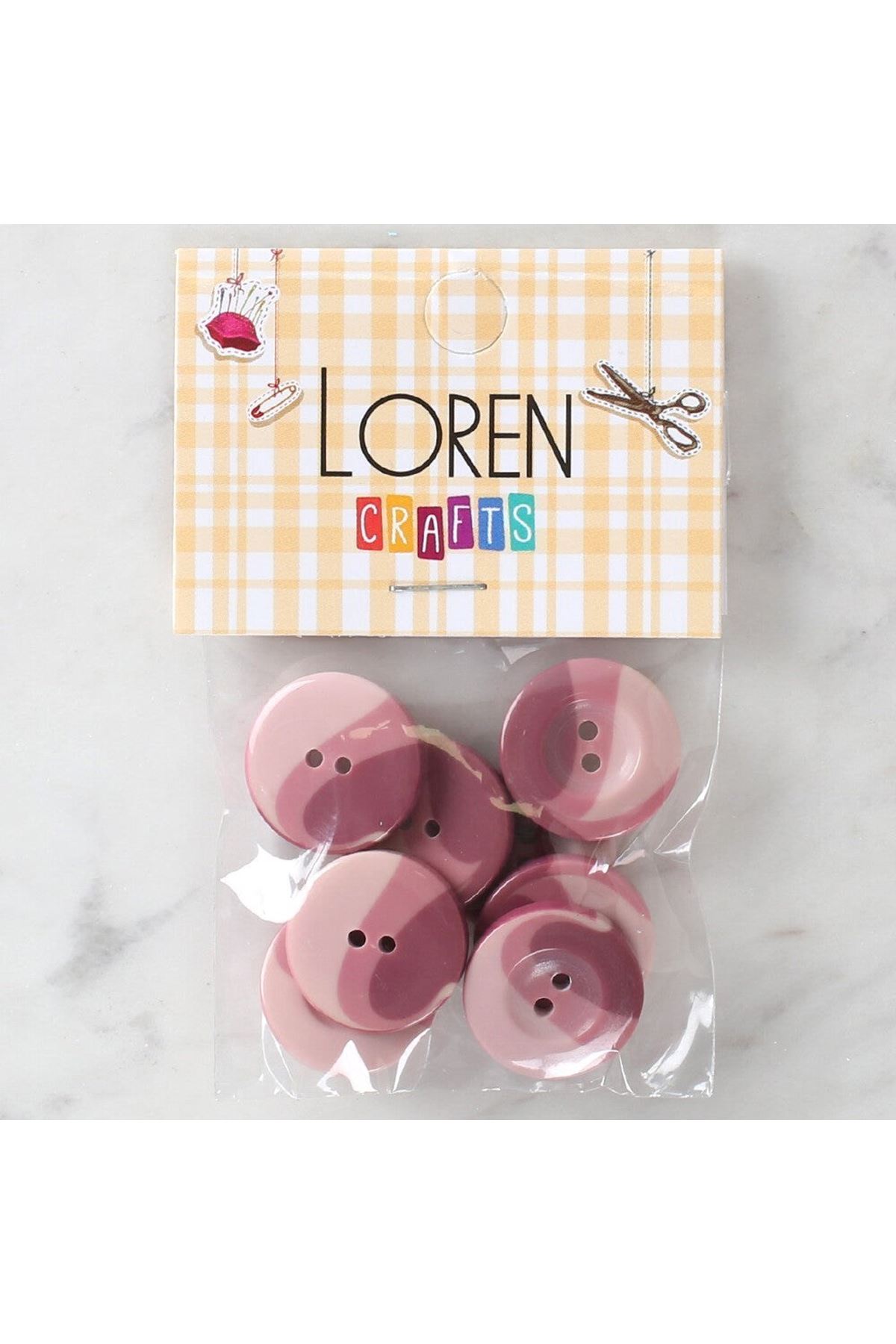 Loren Crafts 8'li Düğme Gül Kurusu - 1140