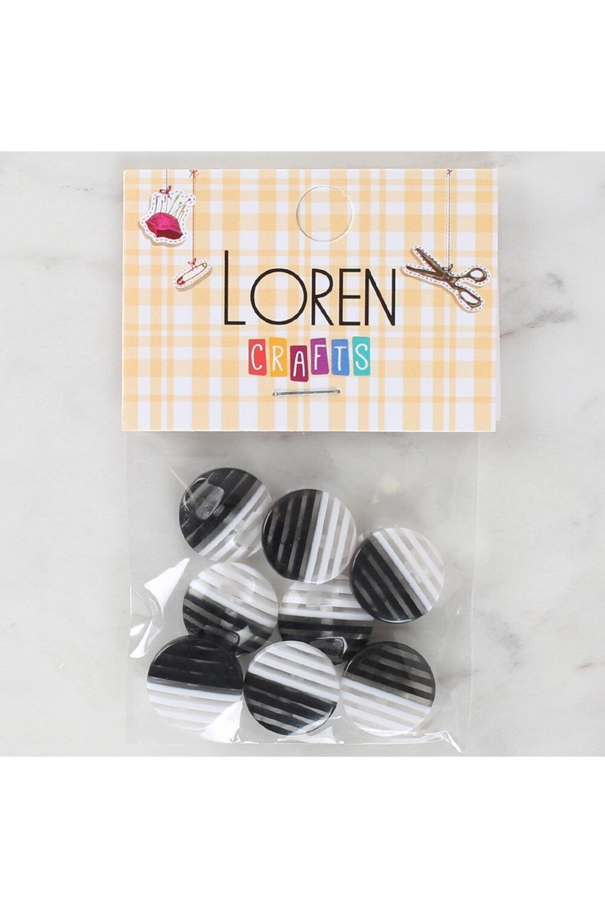 Loren Crafts 8'li Desenli Düğme - 1089