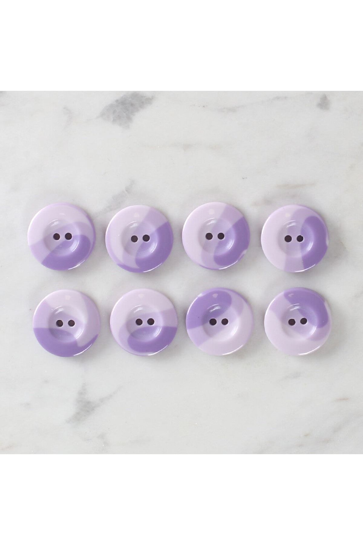 Loren Crafts 8'li Düğme Mor - 1136