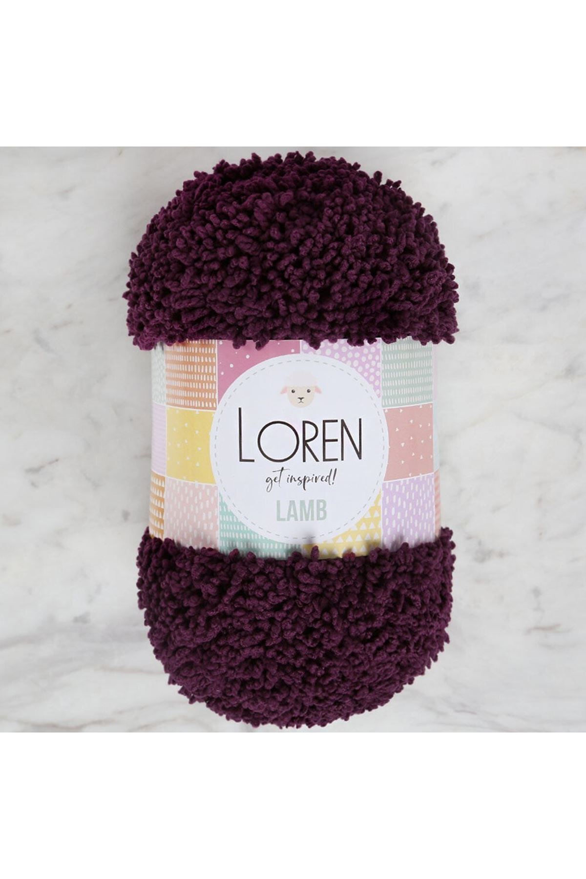 Loren Lamb Patlıcan Moru El Örgü İpi - R015