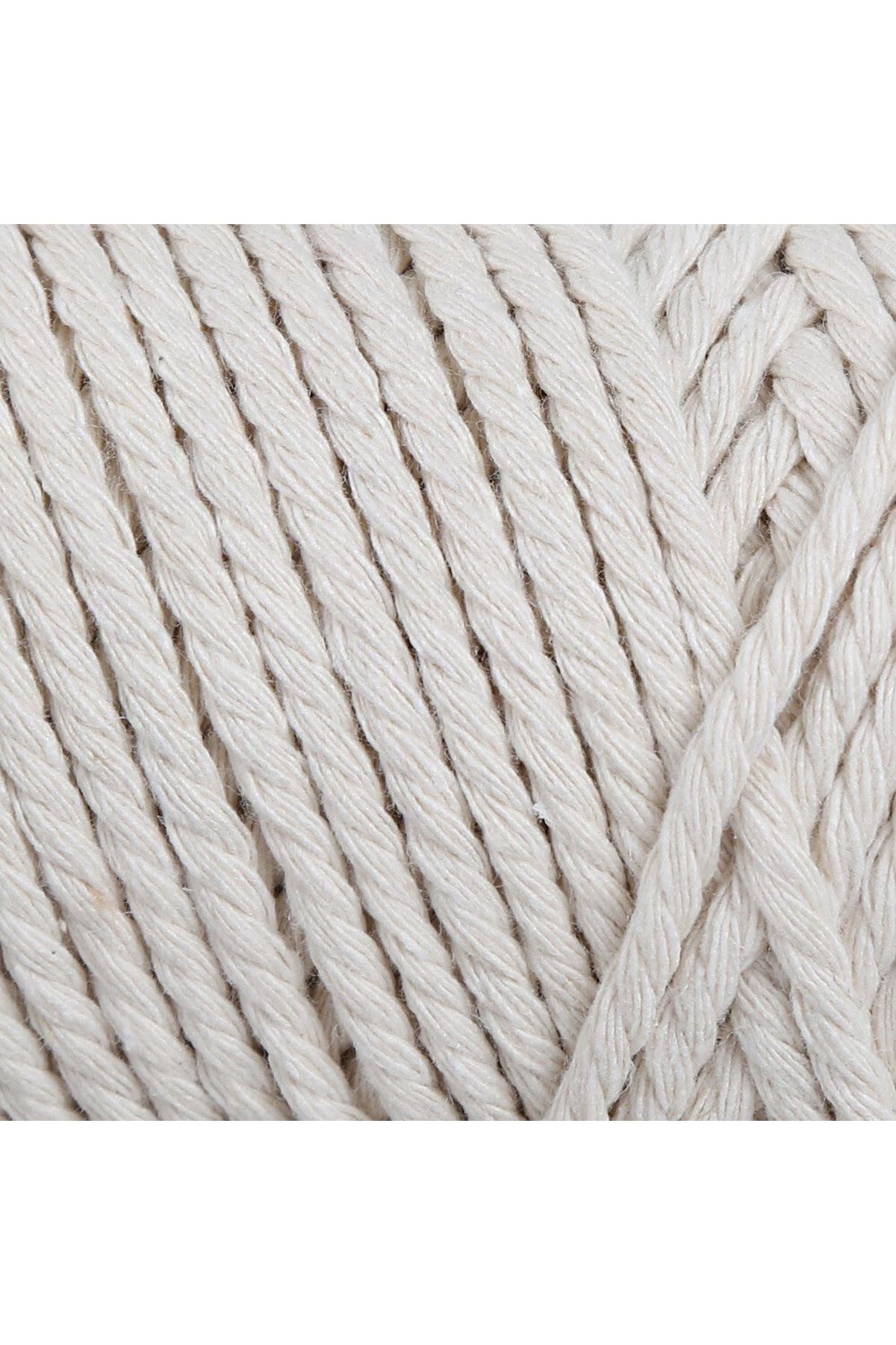 Loren Decor Slim 3 Büküm Makrome İpi Krem - L002