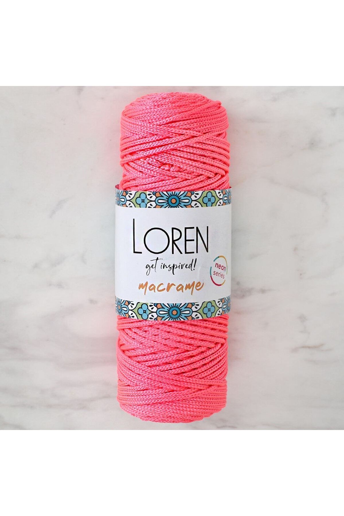 Loren Macrame Neon Pembe El Örgü İpi - L116