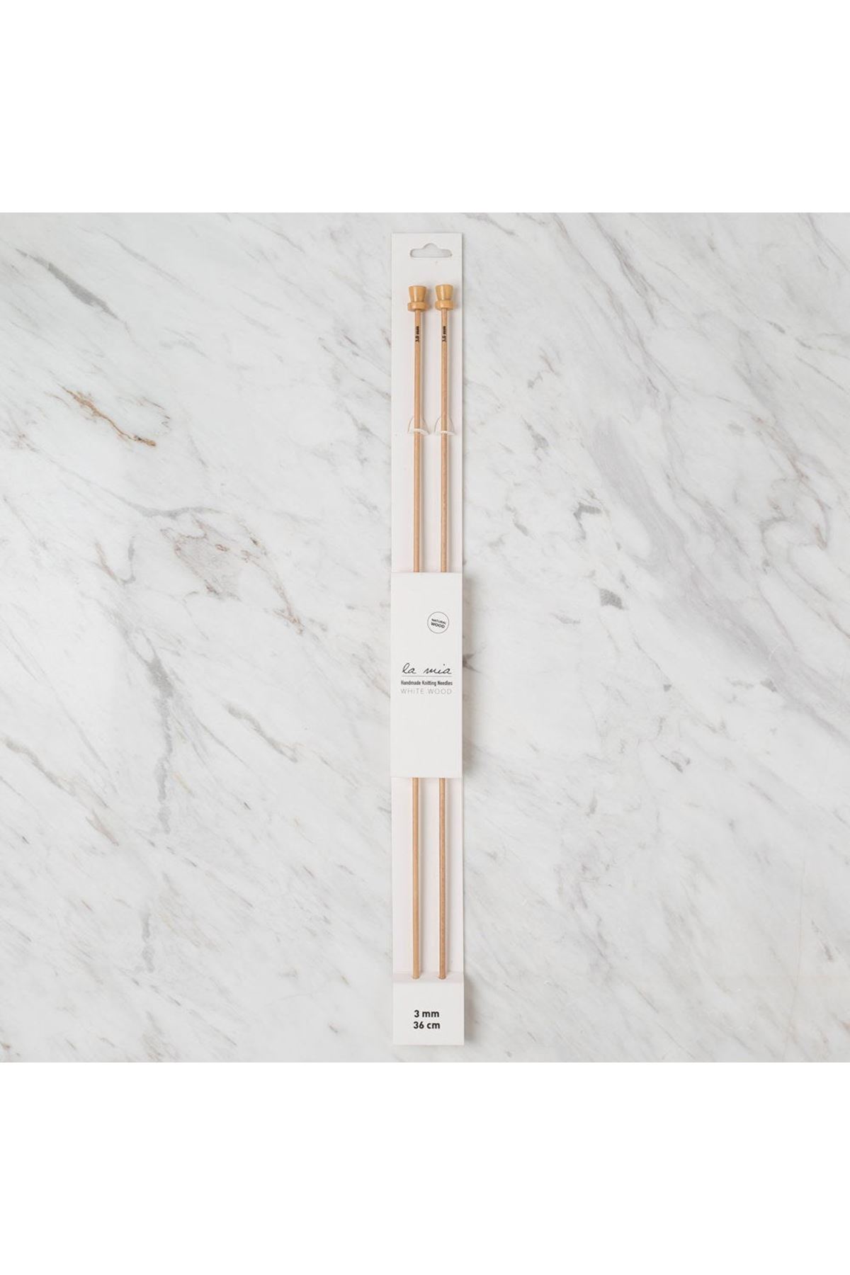 La Mia Whitewood 3 mm 36 cm Ahşap Örgü Şişi