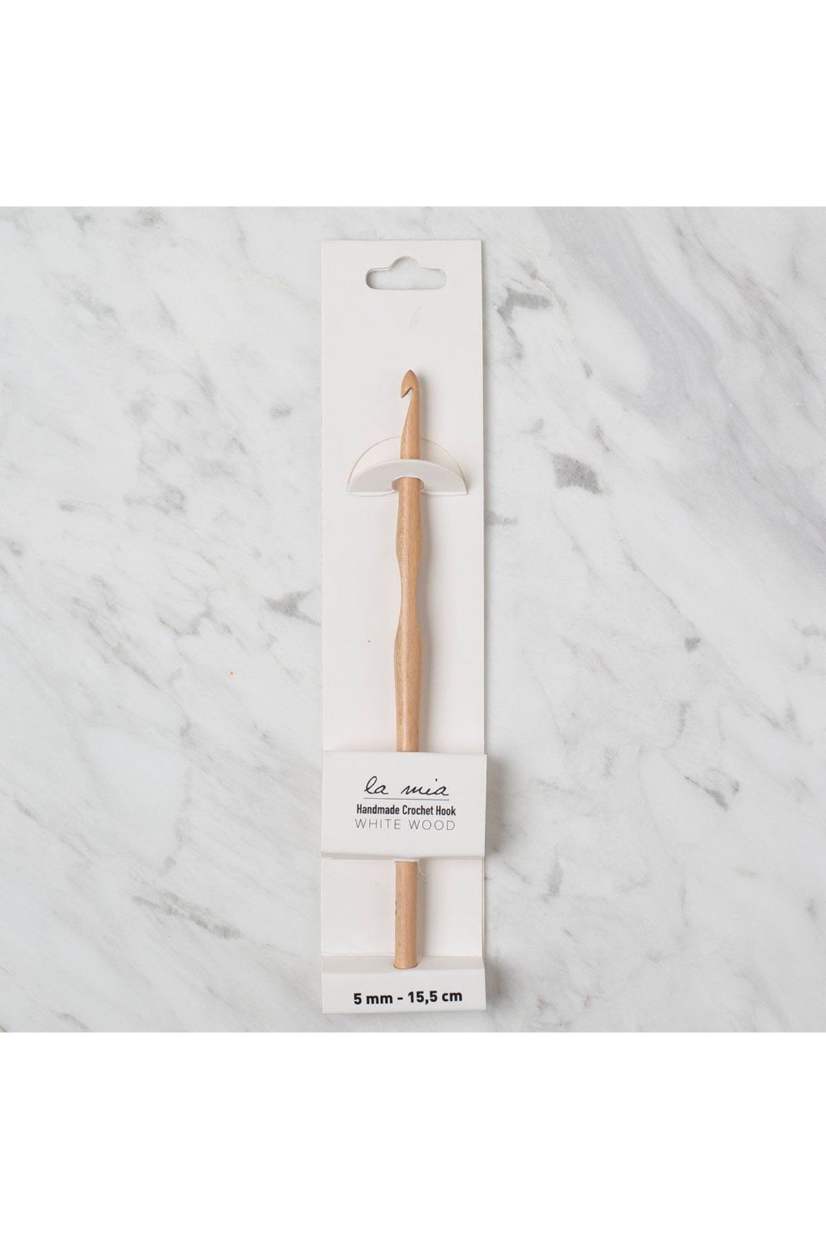 La Mia Whitewood 5 mm 15.5 cm Ahşap Yün Tığ