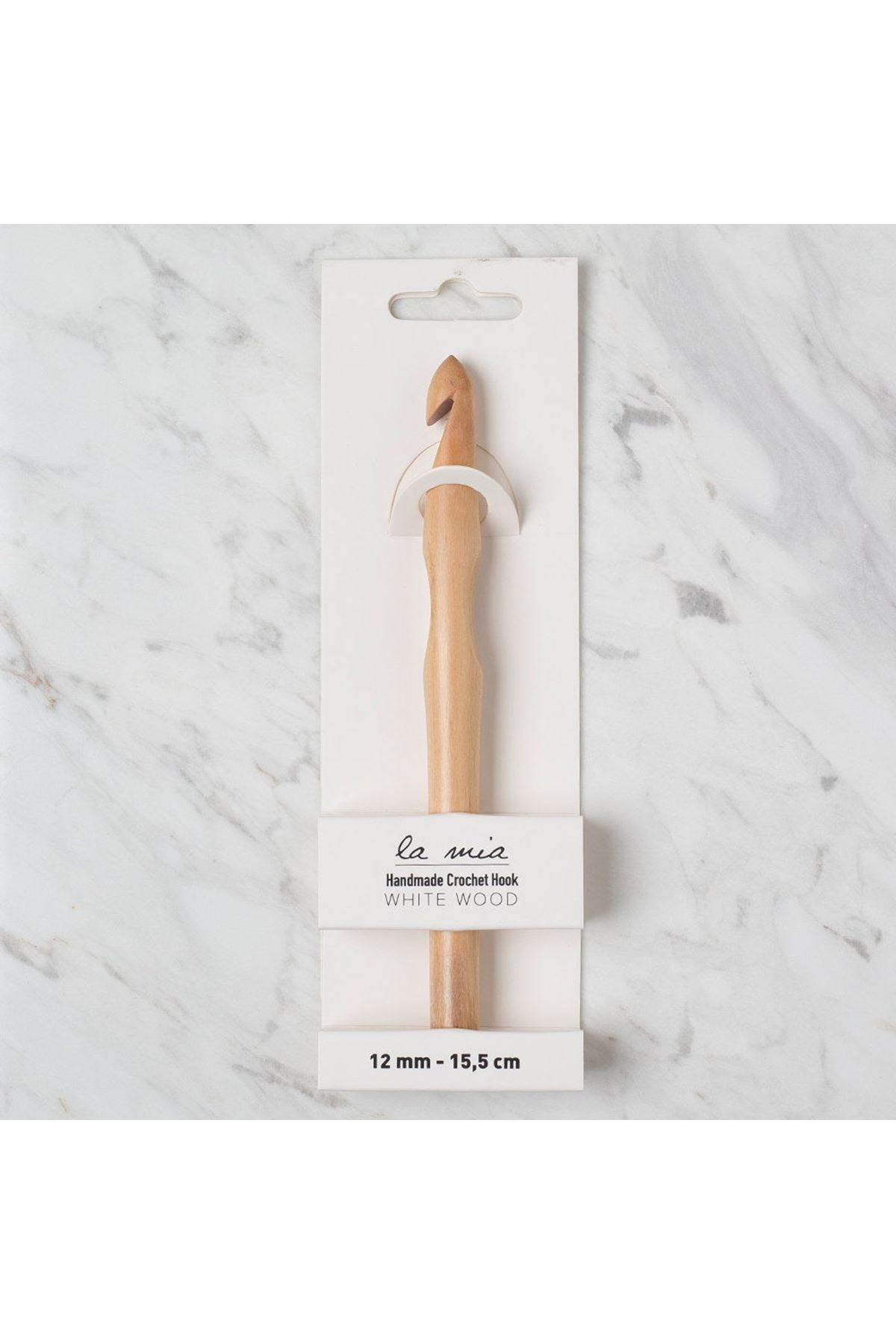 La Mia Whitewood 12 mm 15.5 cm Ahşap Yün Tığ