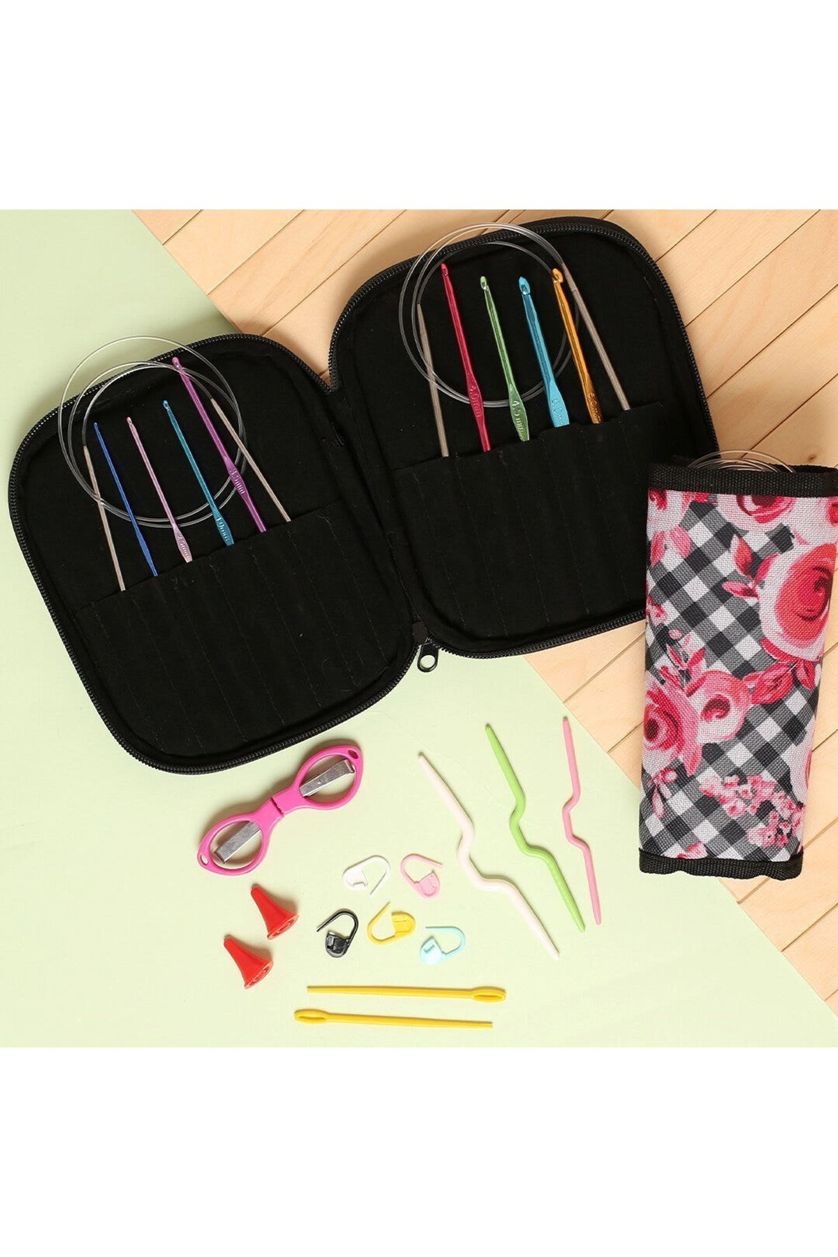 Loren Çantalı Tığ ve Örgü Aksesuarları Seti