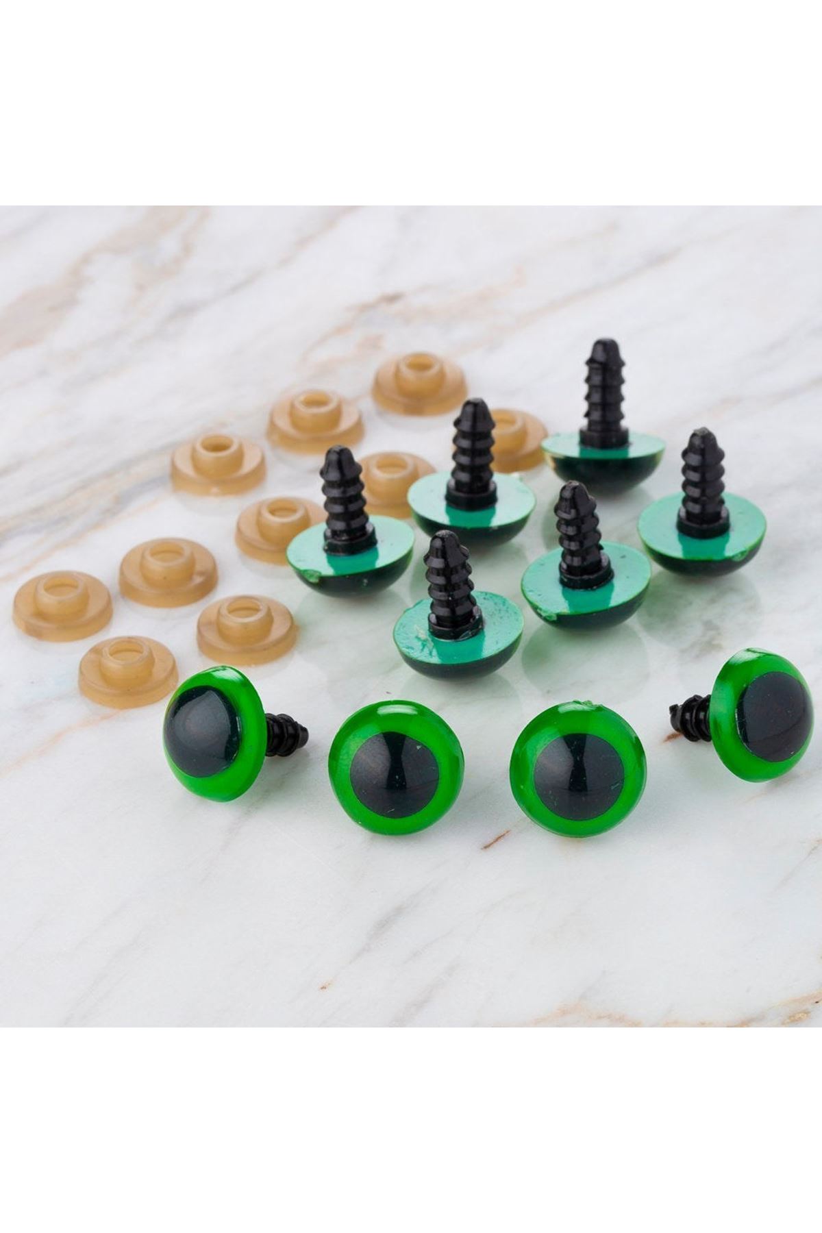 Loren 14 mm Yeşil 5 Çift Amigurumi Göz