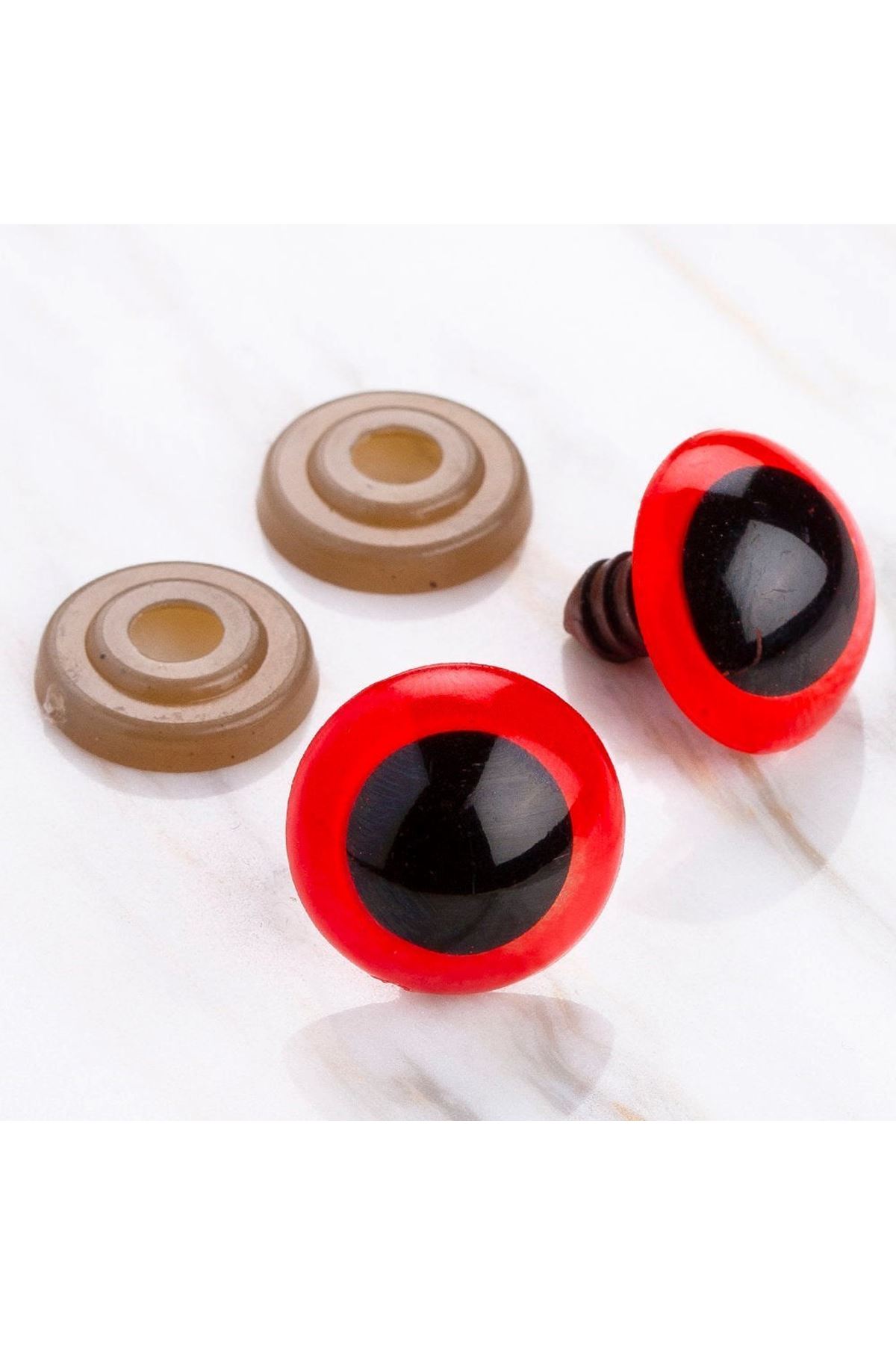 Loren 18 mm Kırmızı 5 Çift Amigurumi Göz