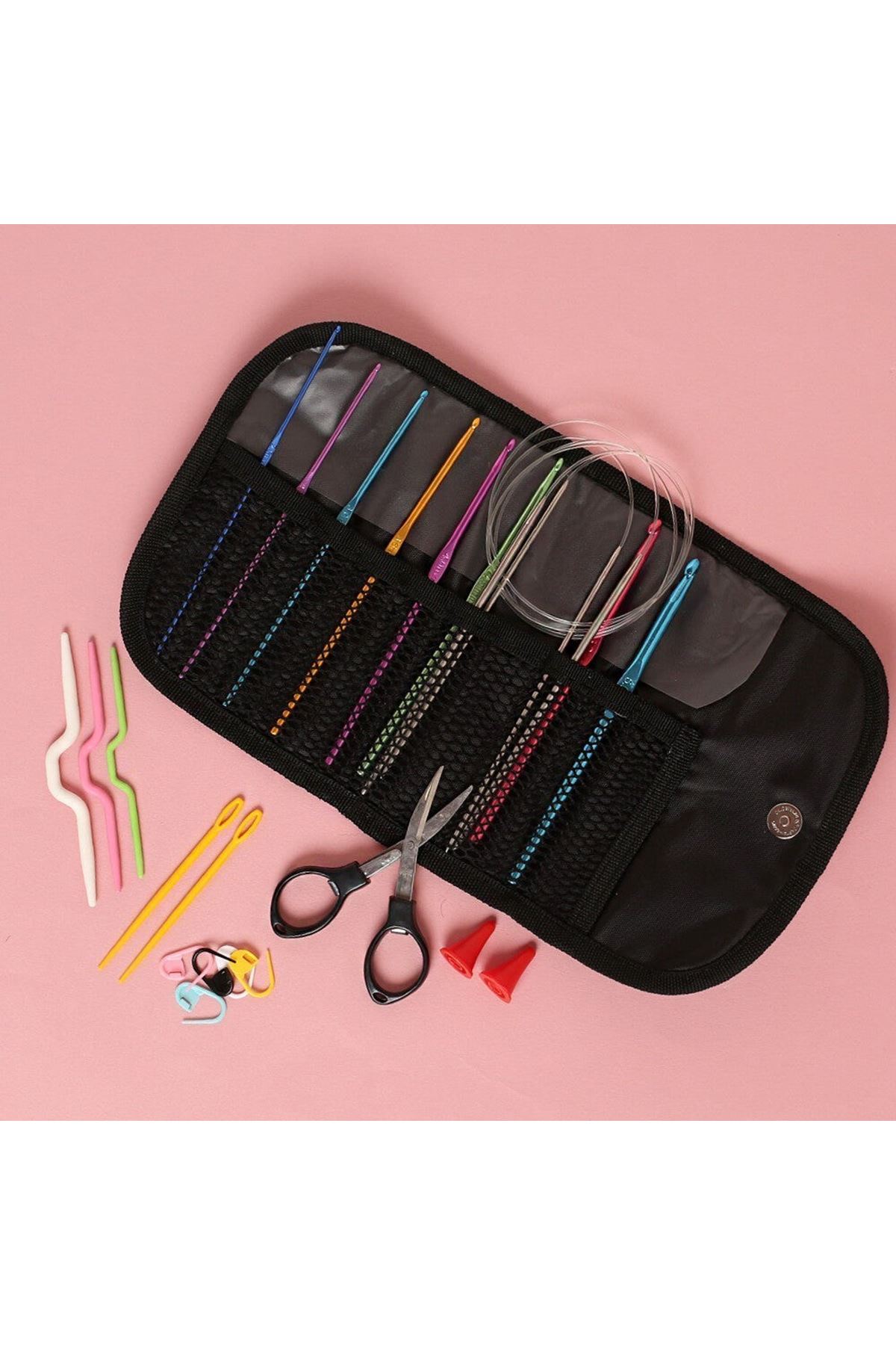 Loren Çantalı Tığ ve Örgü Aksesuarları Seti