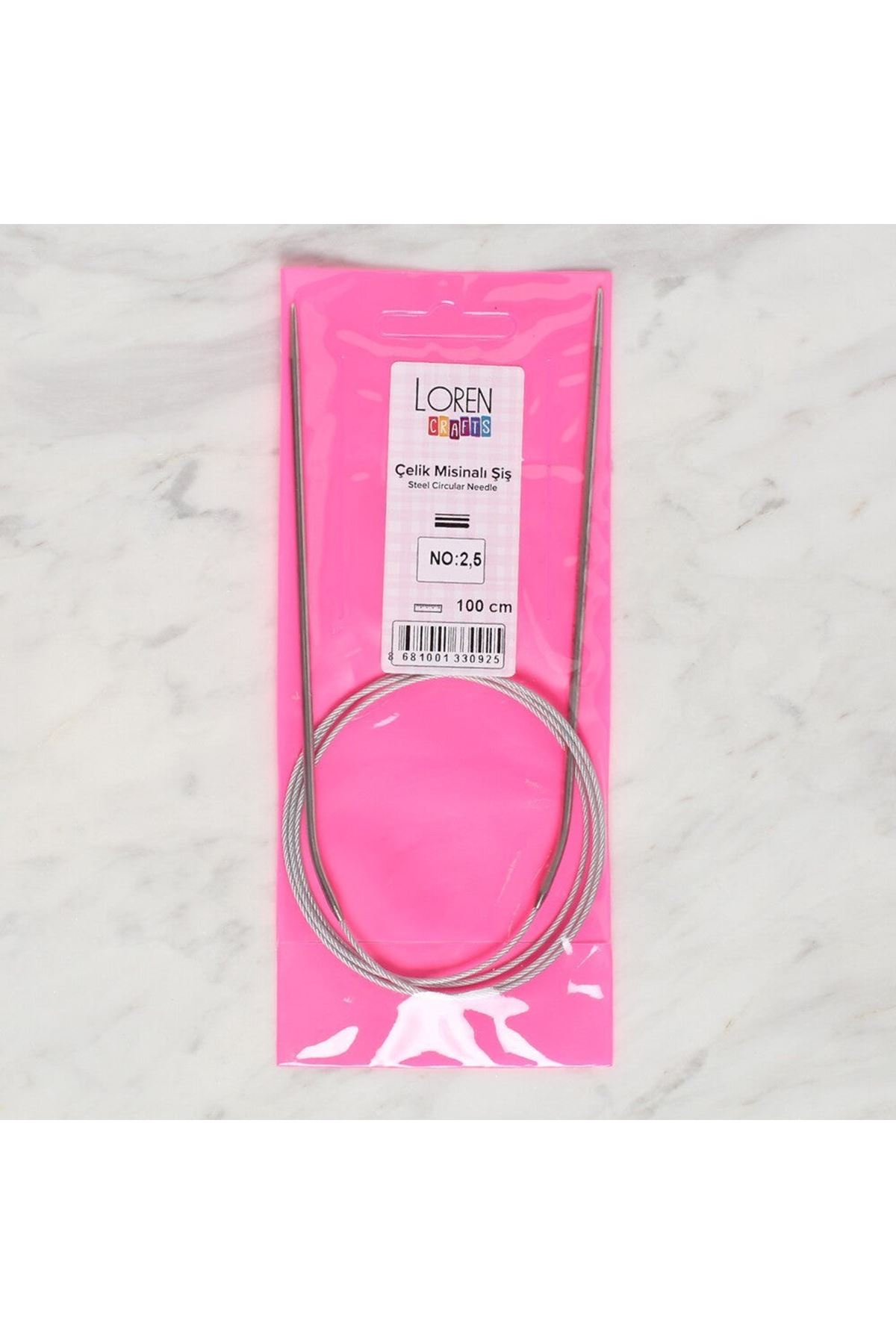 Loren Crafts 2.5 mm Çelik Misinalı Şiş 100 cm