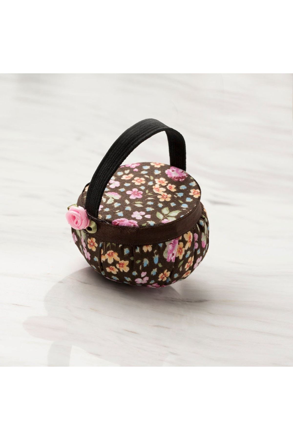 Loren Kola Takılabilir Kahverengi çiçekli İğnedanl