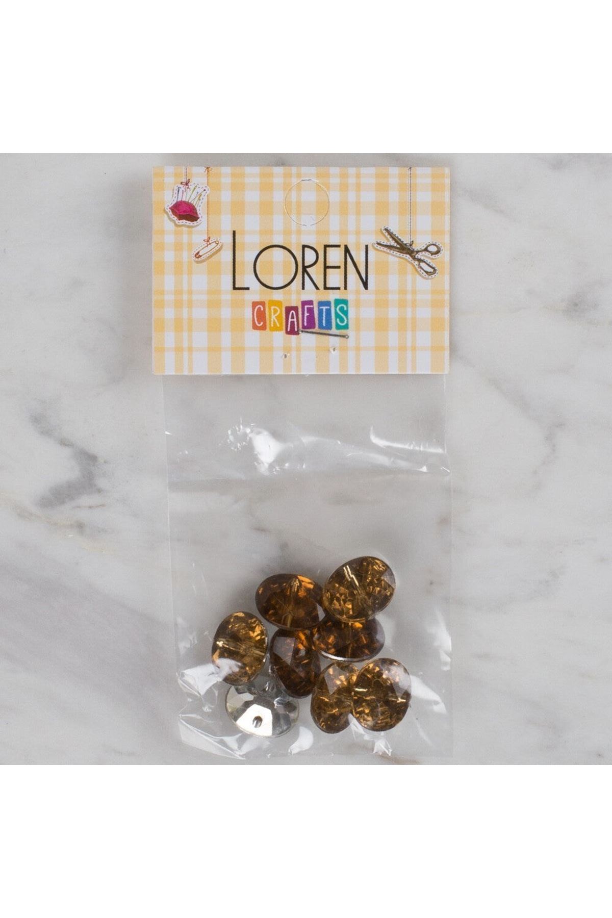 Loren Crafts kahverengi 8 li düğme - 243