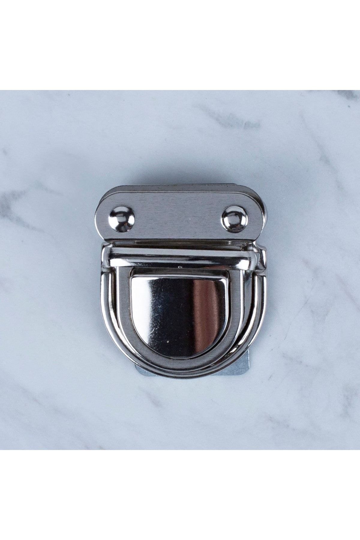 Loren Metal Çanta Kilidi Büyük Gümüş