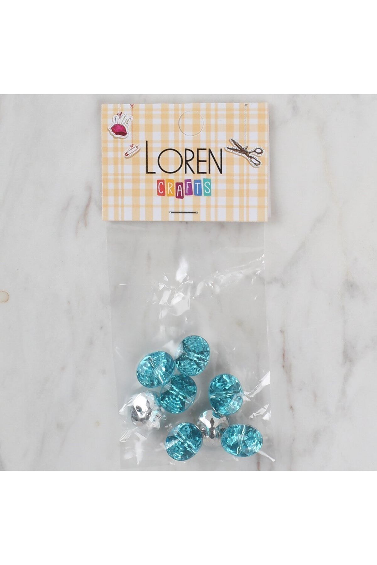 Loren Crafts turkuaz 8 li düğme - 234