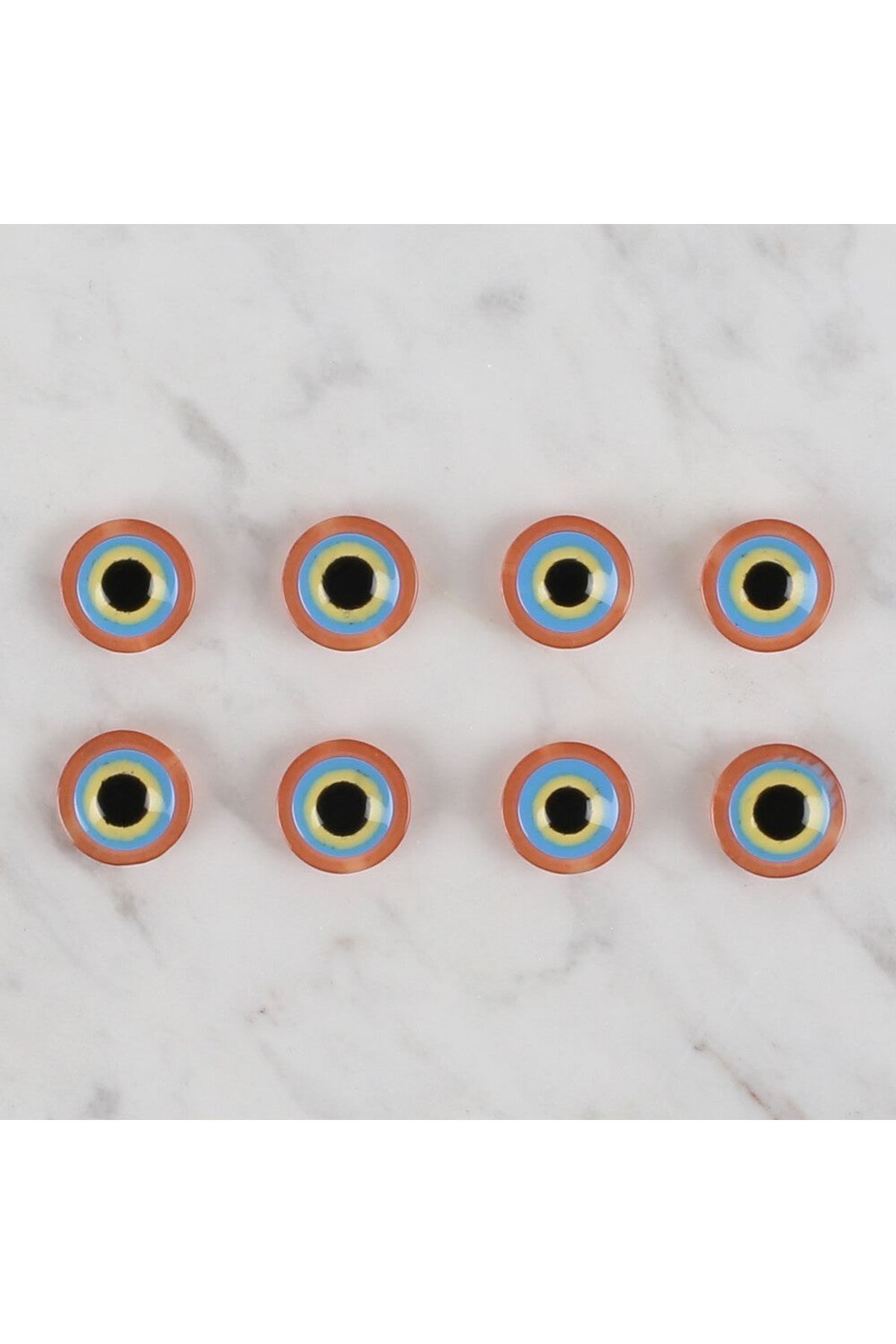 Loren Crafts turuncu 8 li nazar boncuğu düğme - 16