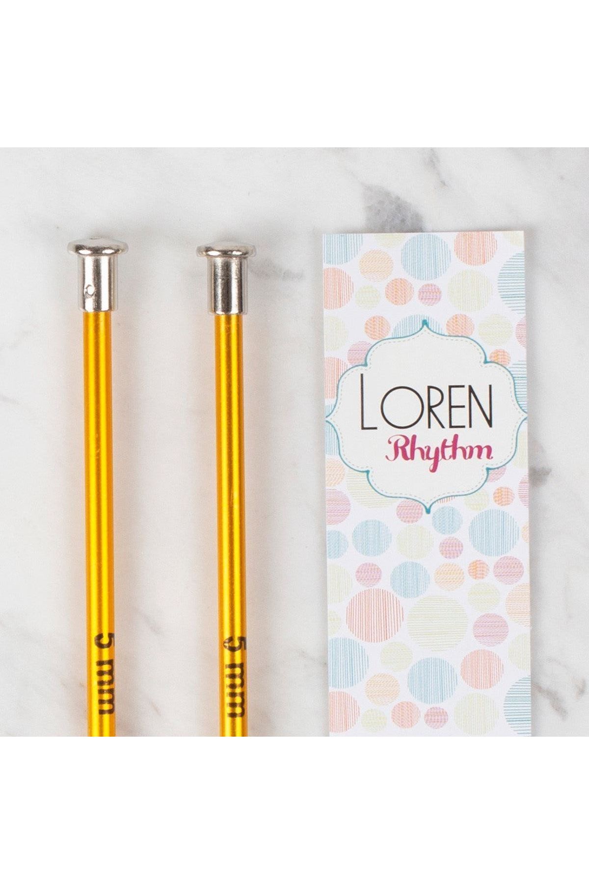 Loren Rythm 5mm Sarı Renkli Metal Örgü Şişi