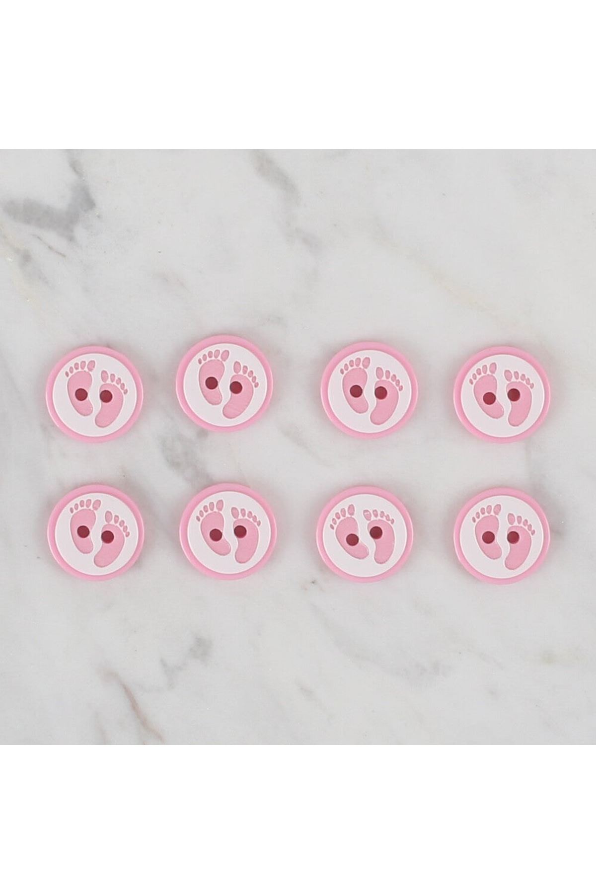 Loren Crafts pembe 8 li ayak izi düğme - 436