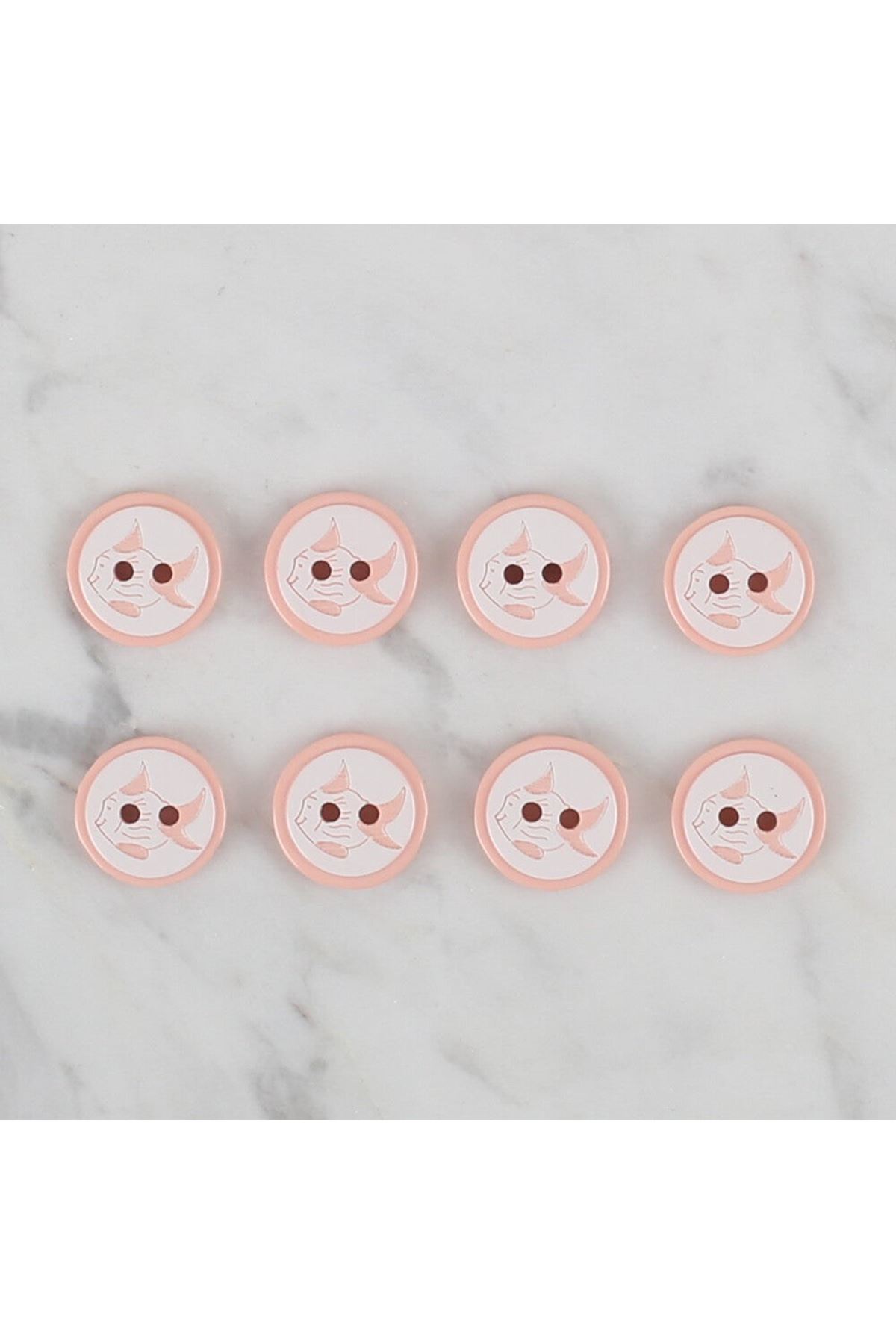 Loren Crafts somon 8 li balık düğme - 569