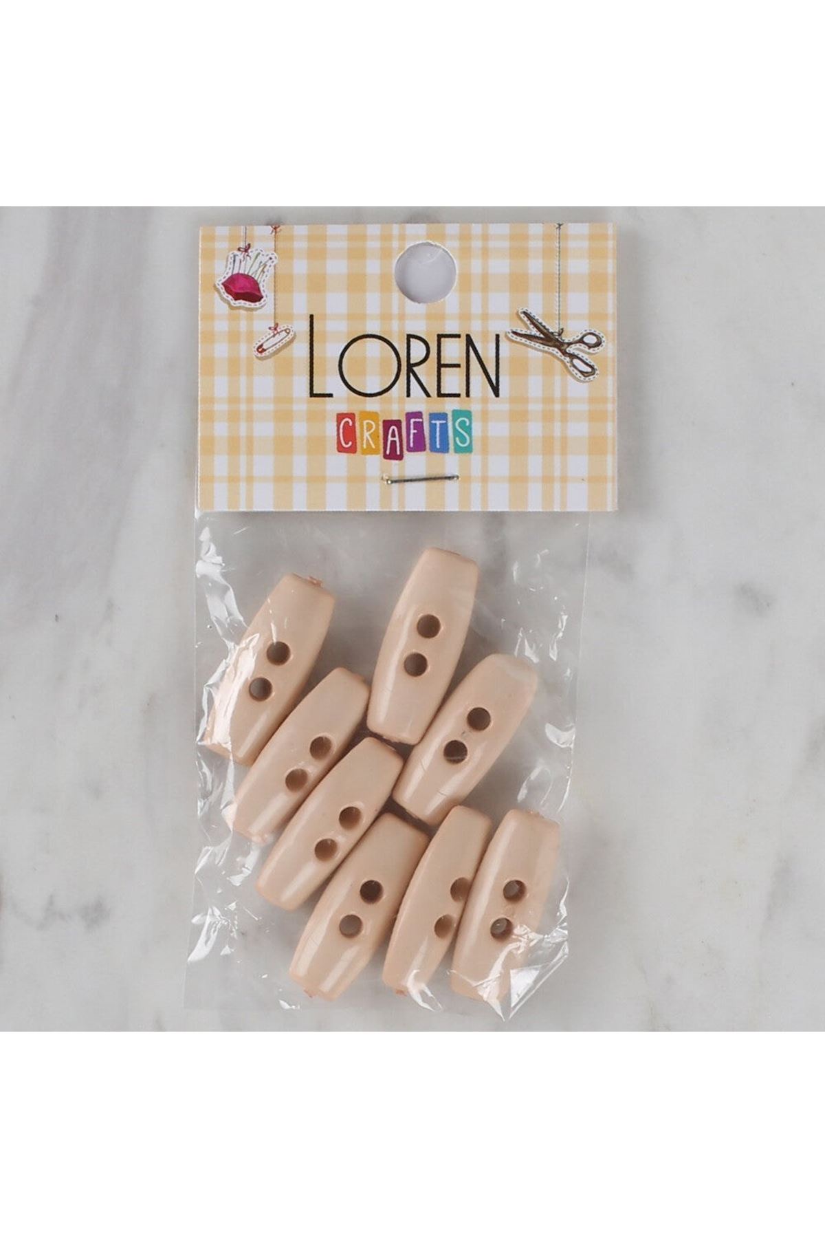 Loren Crafts pudra pembe 8 li çoban düğmesi - 69
