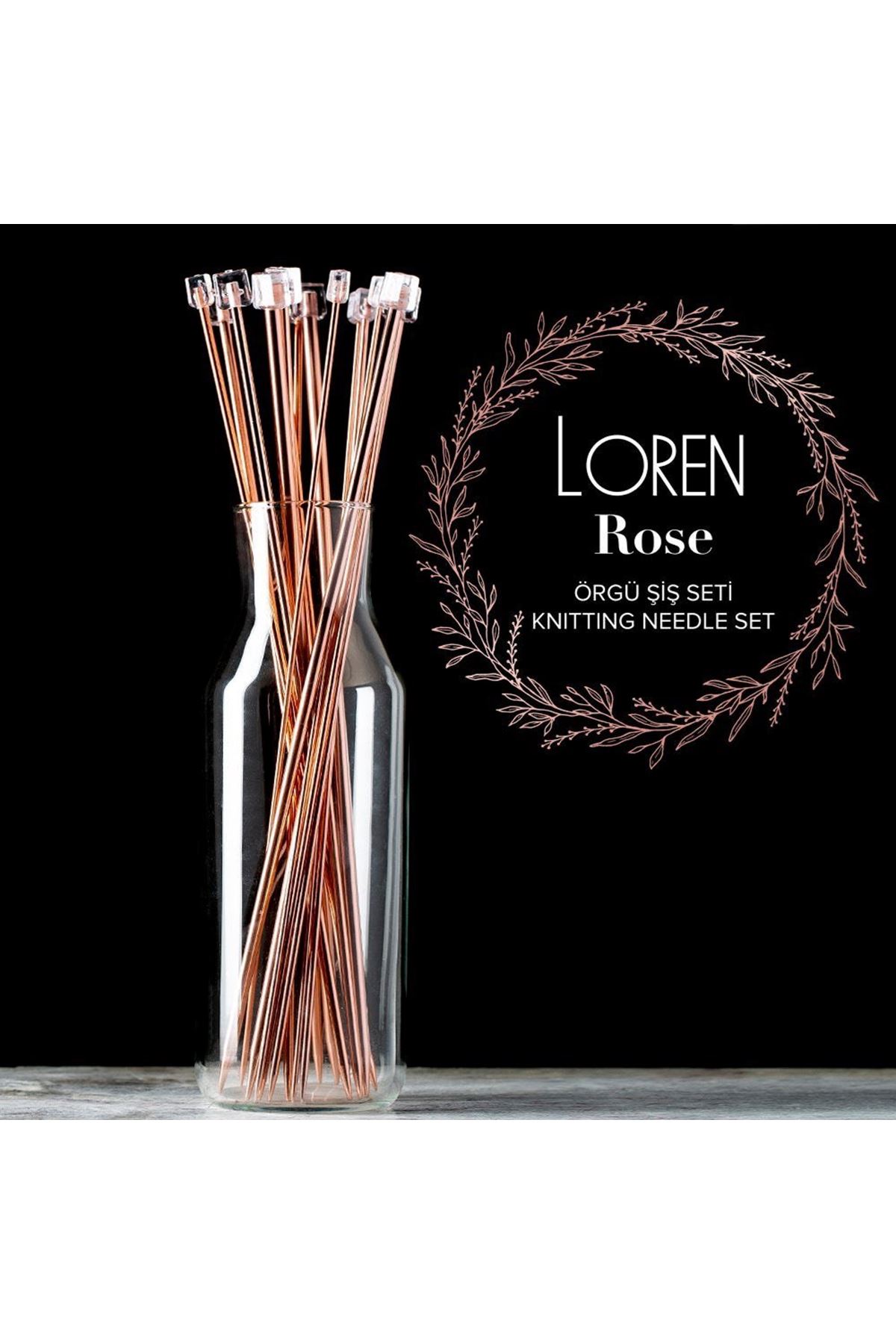 Loren Rose 35cm Örgü Şişi Seti