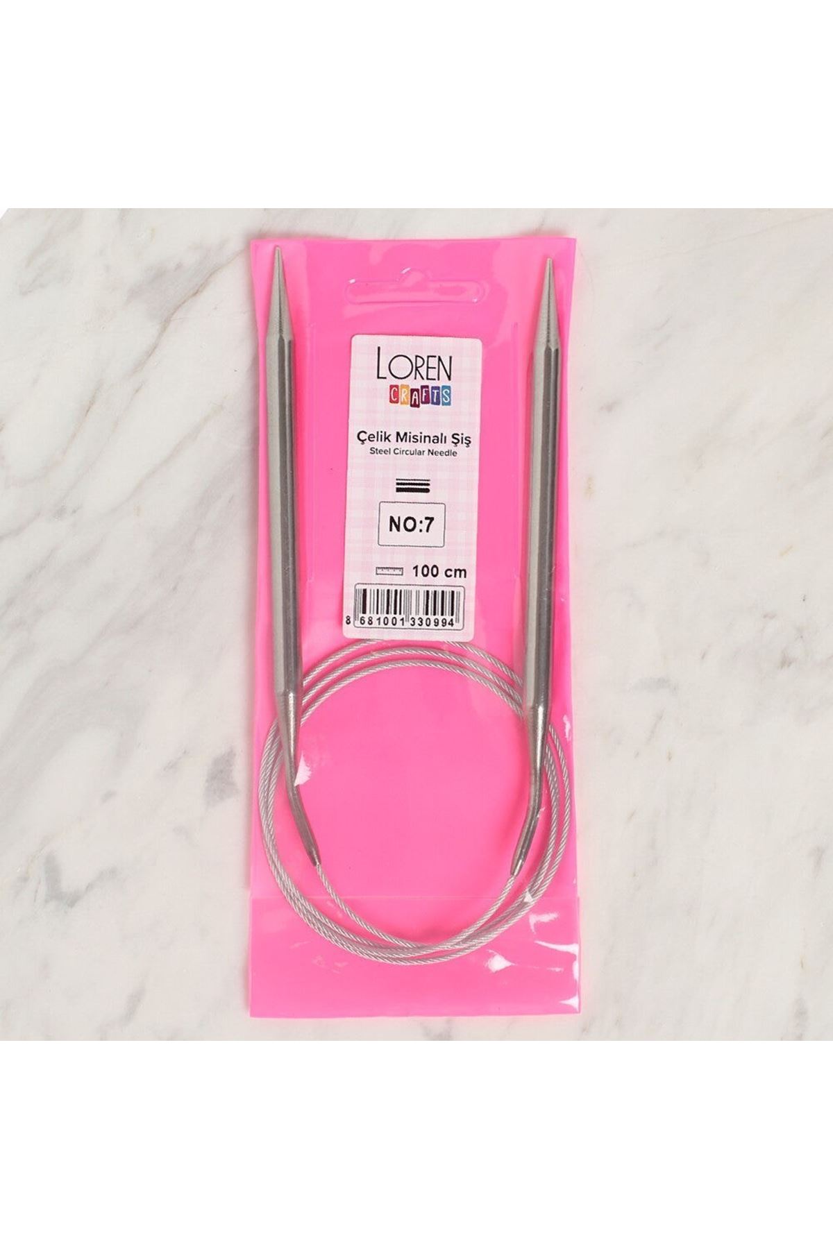 Loren Crafts 7 mm Çelik Misinalı Şiş 100 cm