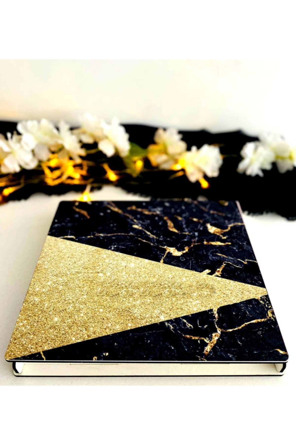 Ahşap Kutulu Ahşap Defter Kalem Seti - Siyah1