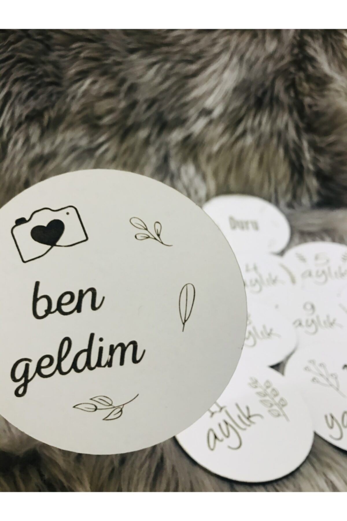 Ahşap Bebek Anı Kartı 15'li