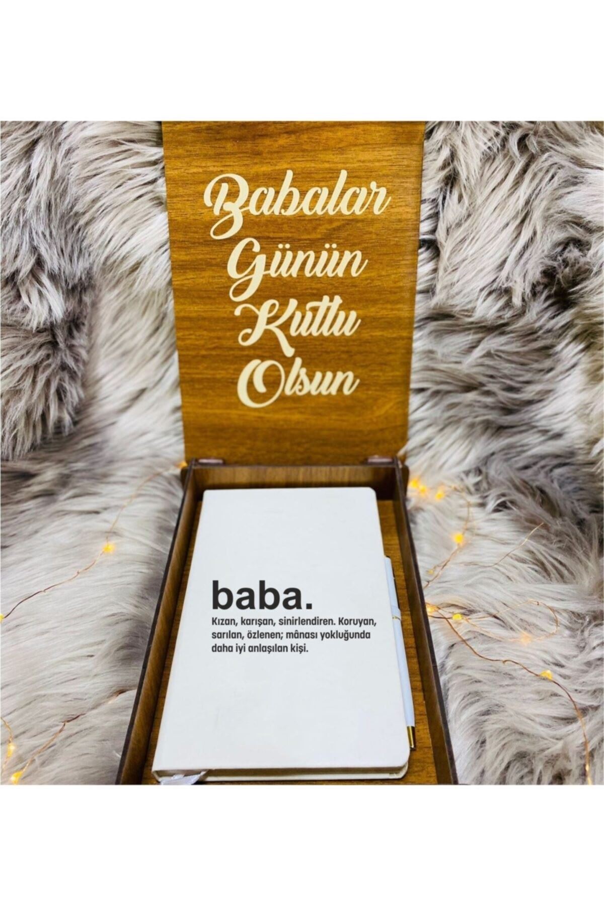 Babalar Günü Ahşap Kutulu Defter Kalem Seti