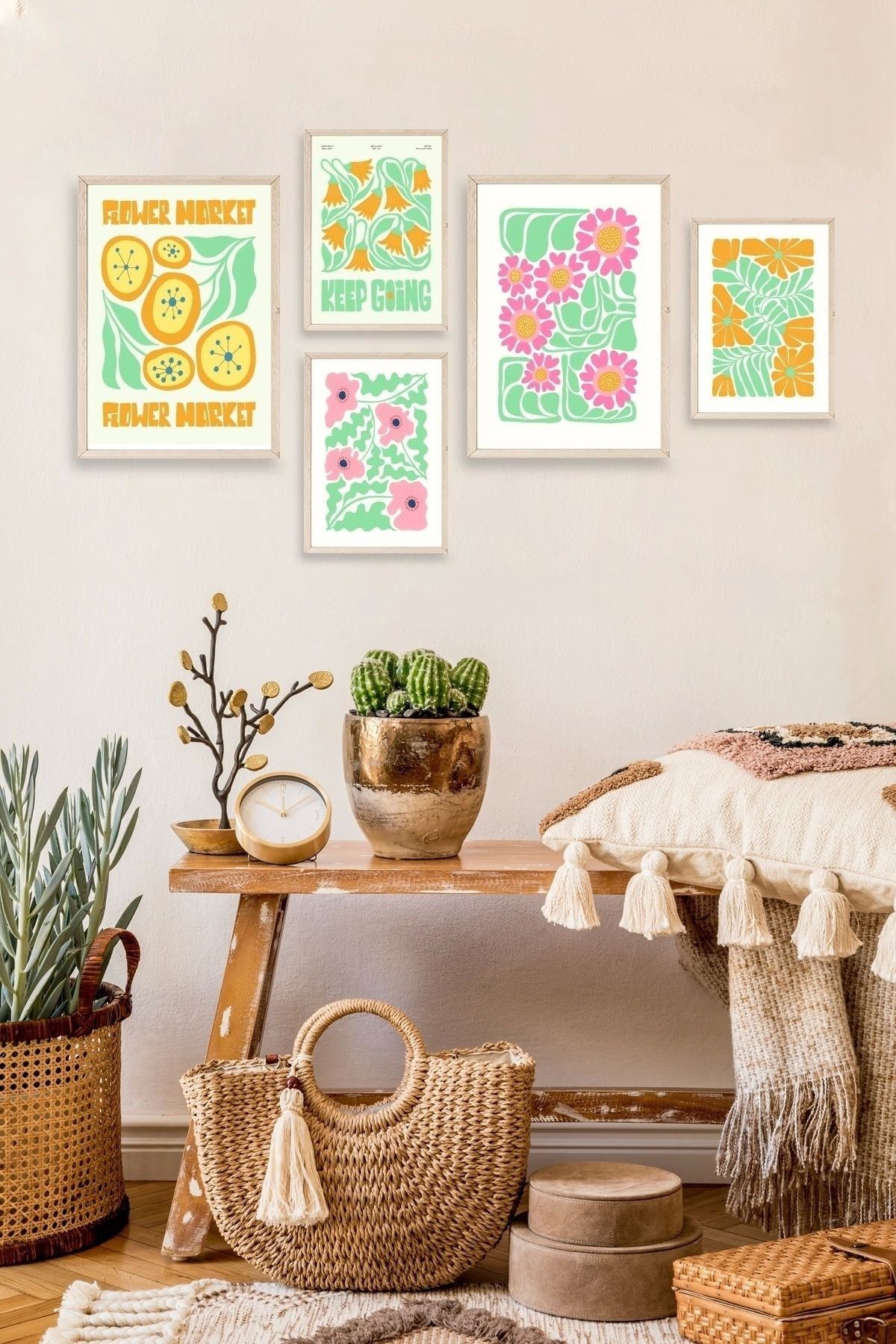 Flower Market 5'li Tablo 30 x 40