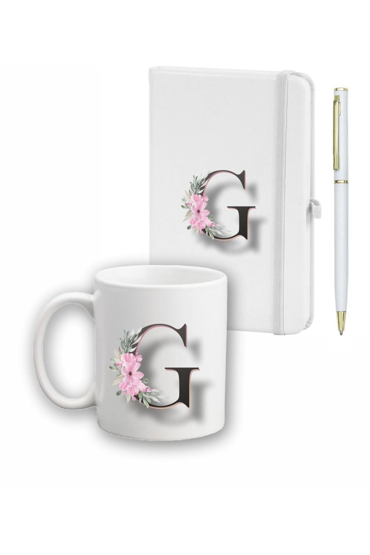 Çiçek Desen Ajanda, Kupa Ve Kalem Seti