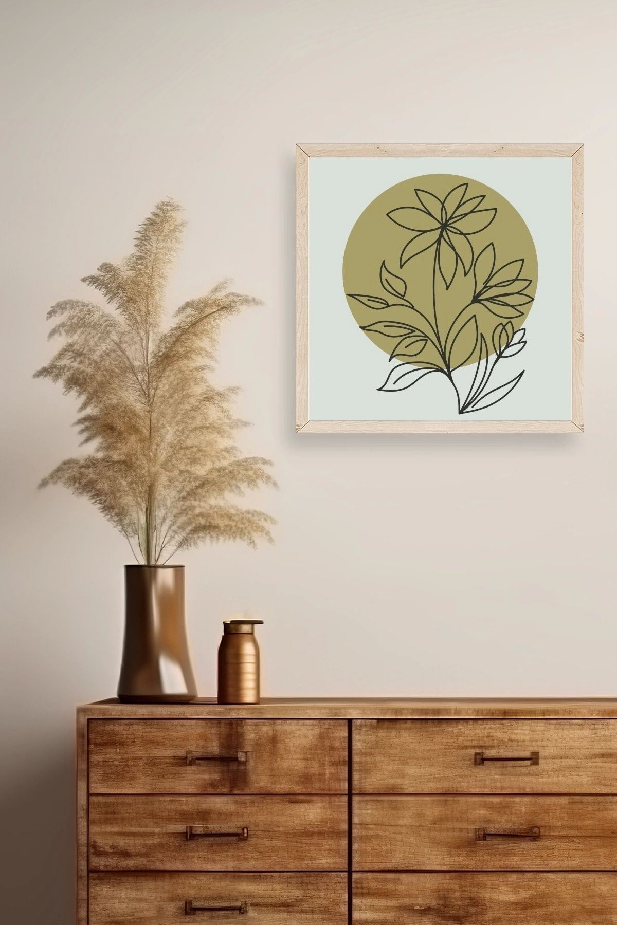 Çiçek Ahşap Çerçeveli Tablo 42 x 42