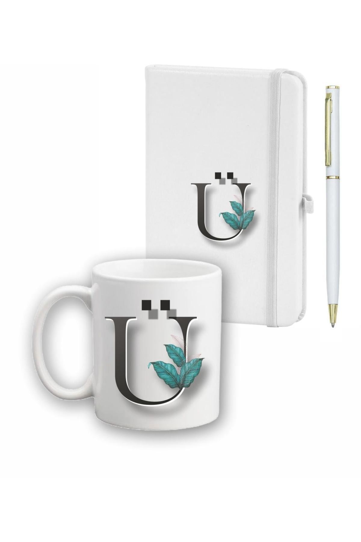 Yaprak Desen Ajanda, Kupa Ve Kalem Seti