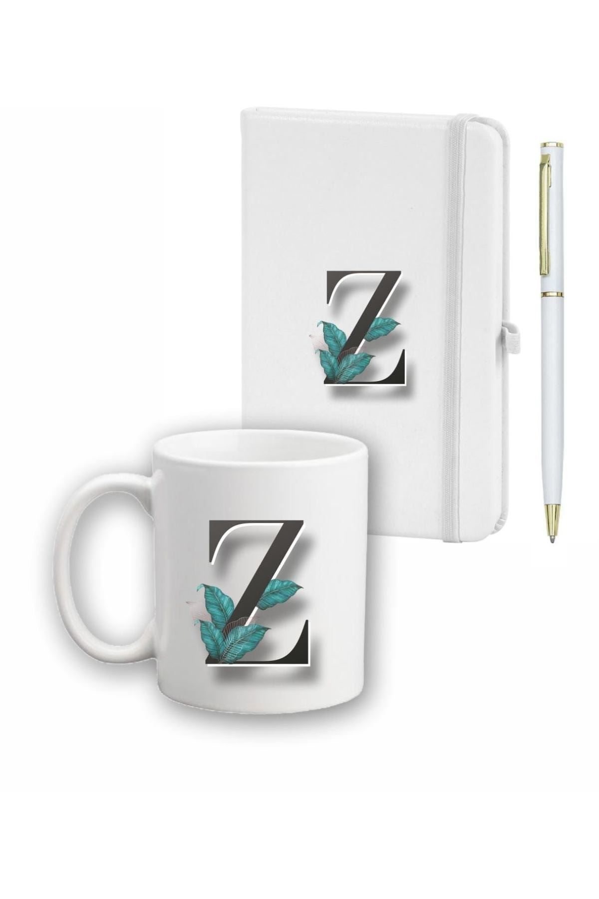 Yaprak Desen Ajanda, Kupa Ve Kalem Seti