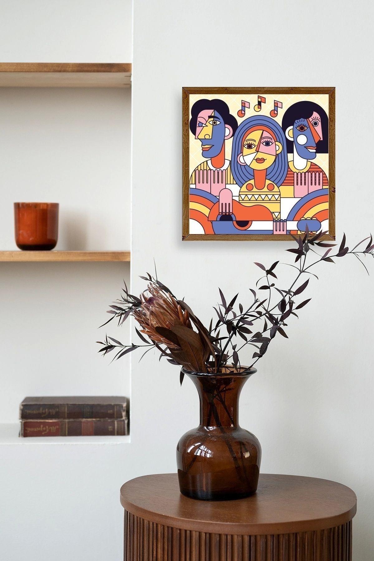 Modern Ahşap Çerçeveli Tablo 50 x 50