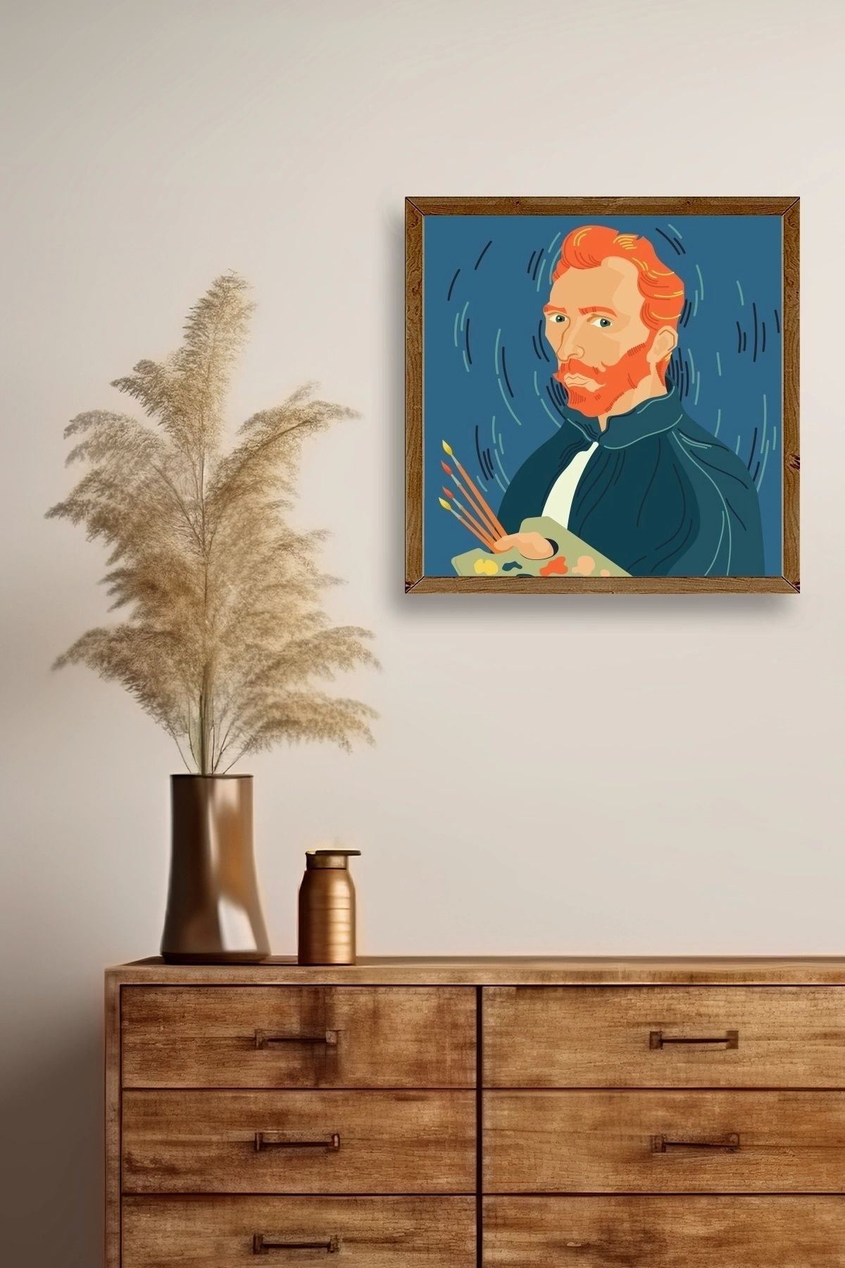 Van Gogh Ahşap Çerçeveli Tablo 42 x 42