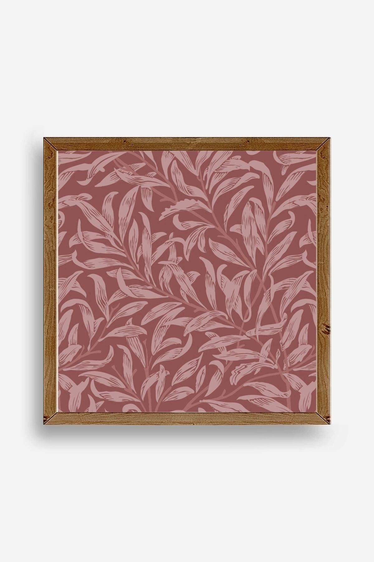 Yaprak Ahşap Çerçeveli Tablo 50 x 50