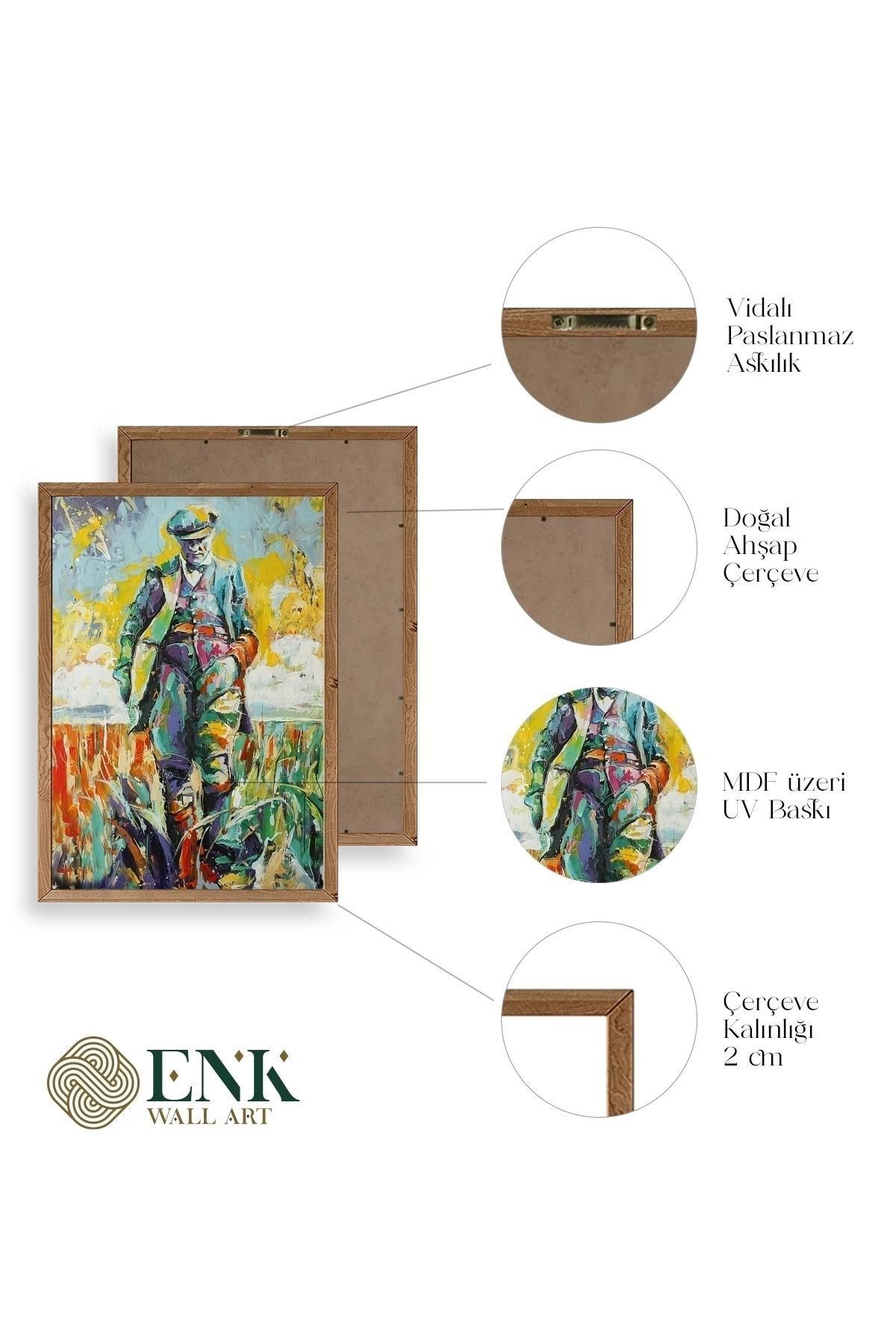 Atatürk Ahşap Çerçeveli Tablo 17 x 23