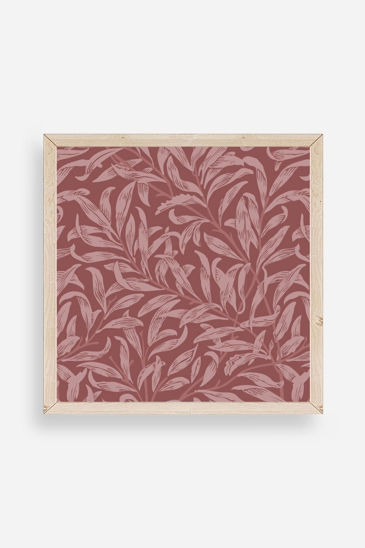 Yaprak Ahşap Çerçeveli Tablo 50 x 50