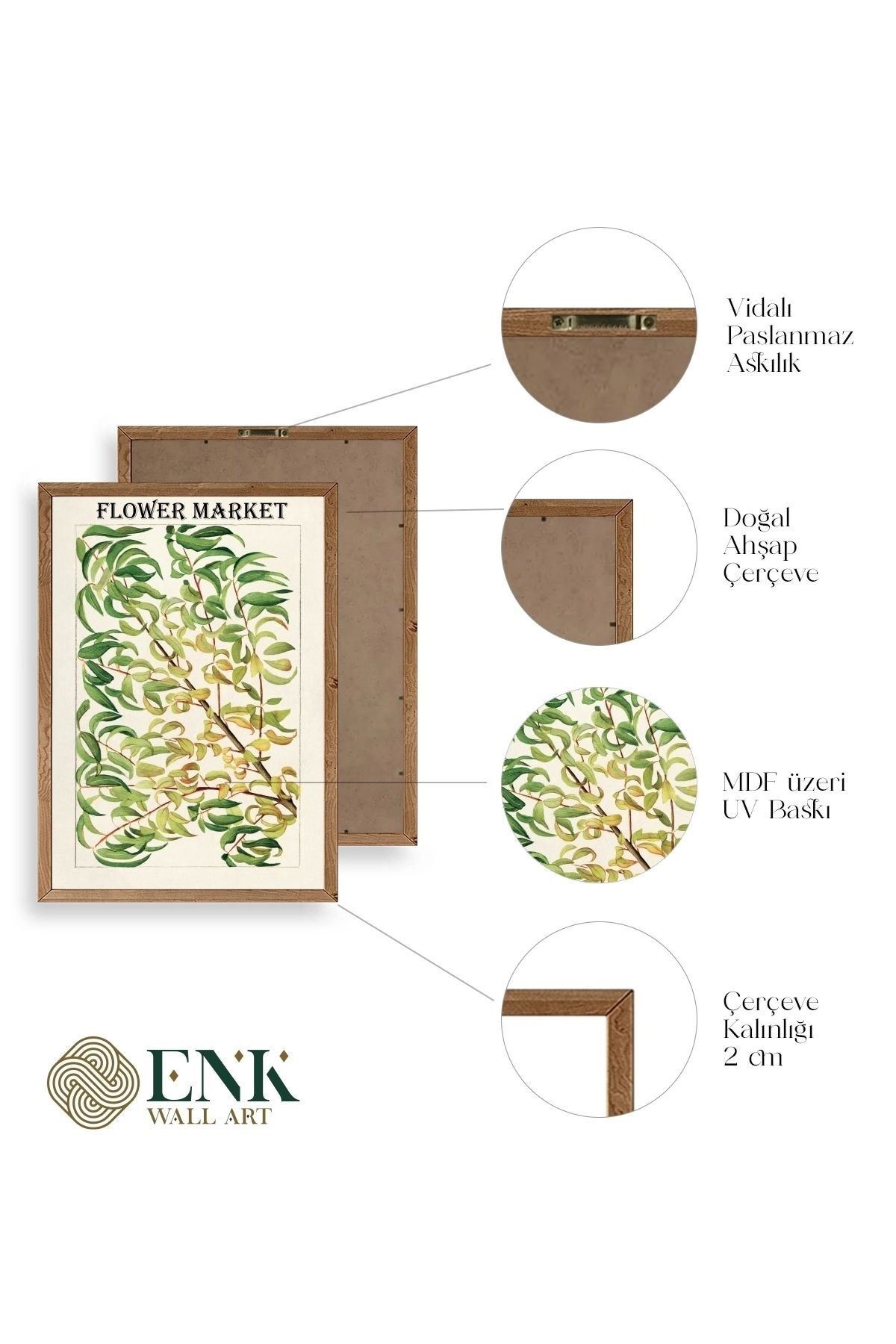 Grancica Breskve Ahşap Çerçeveli Tablo 17 x 23