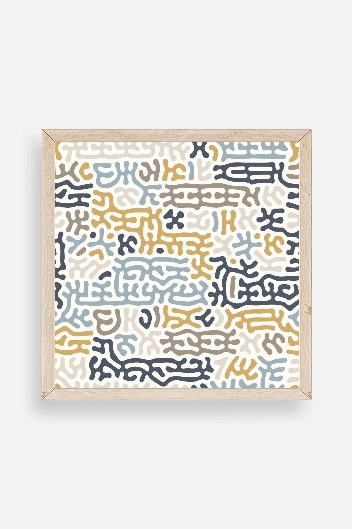 Soyut Ahşap Çerçeveli Tablo 42 x 42