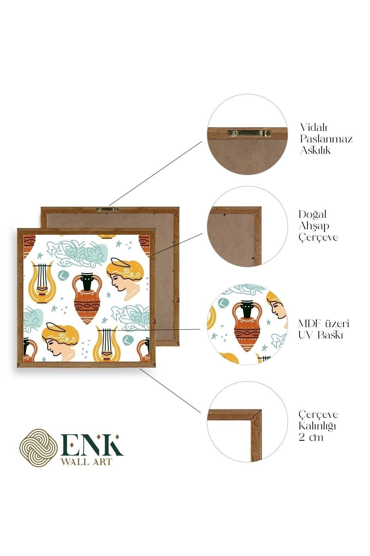 Roma Ahşap Çerçeveli Tablo 42 x 42