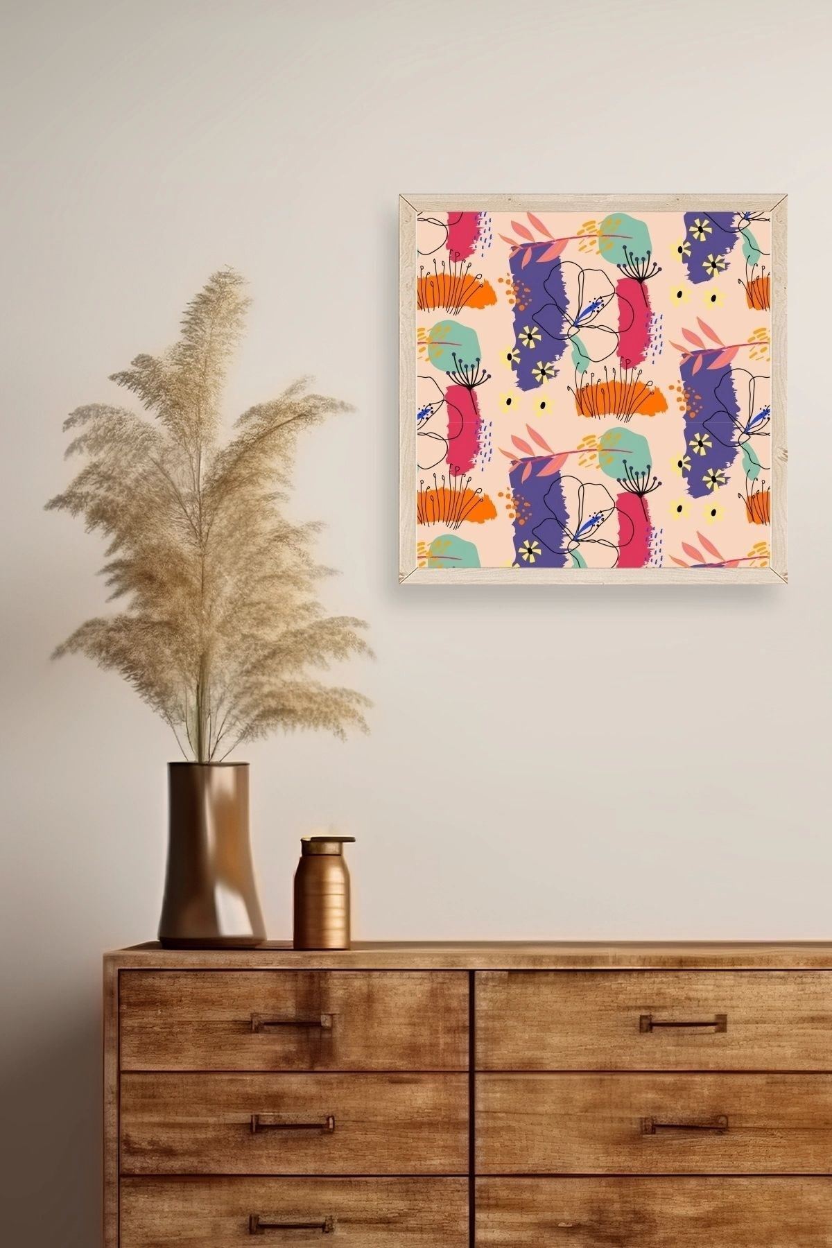 Modern Ahşap Çerçeveli Tablo 23 x 23