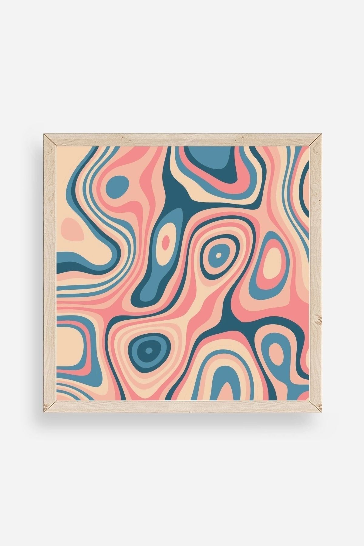 Soyut Ahşap Çerçeveli Tablo 23 x 23