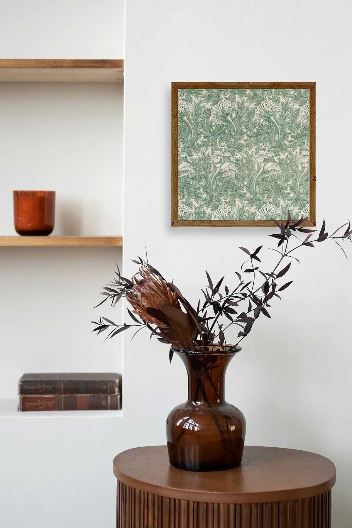 Çiçek Ahşap Çerçeveli Tablo 42 x 42