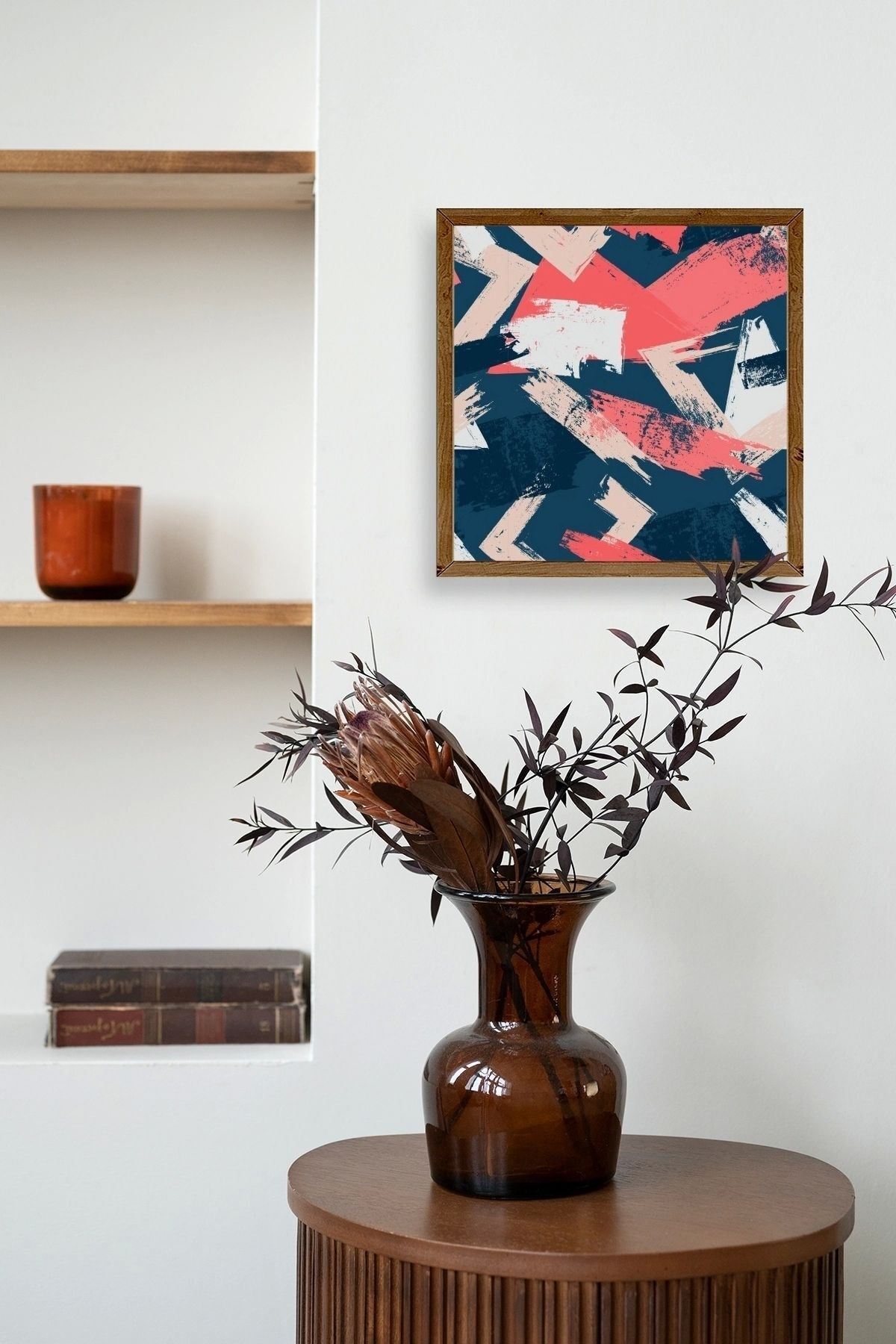 Modern Ahşap Çerçeveli Tablo 42 x 42