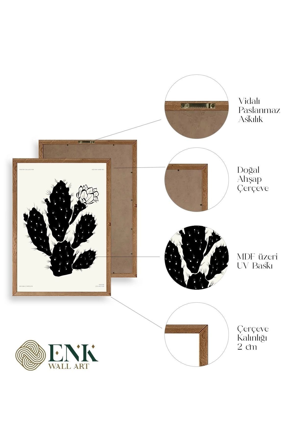 Modern Üçlü Ahşap Çerçeveli Tablo 40 x 60