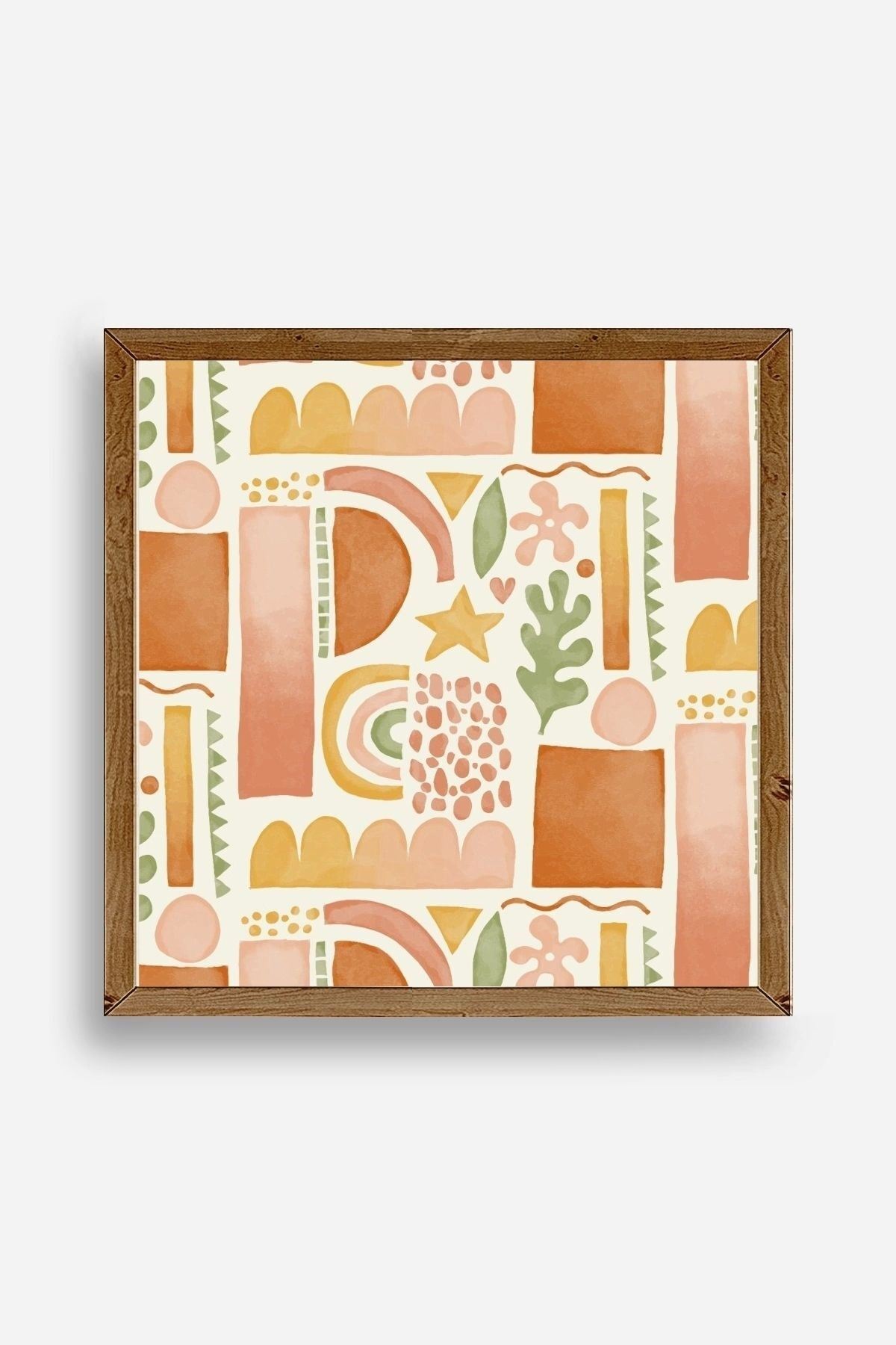 Soyut Ahşap Çerçeveli Tablo 42 x 42