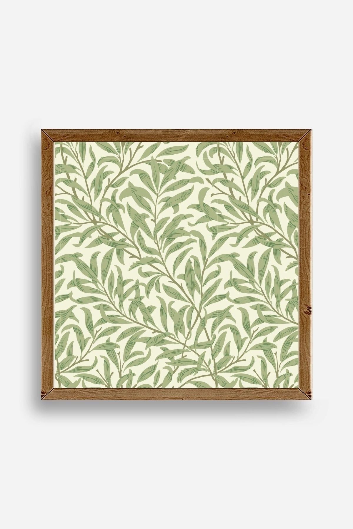 Yapraklar Ahşap Çerçeveli Tablo 50 x 50